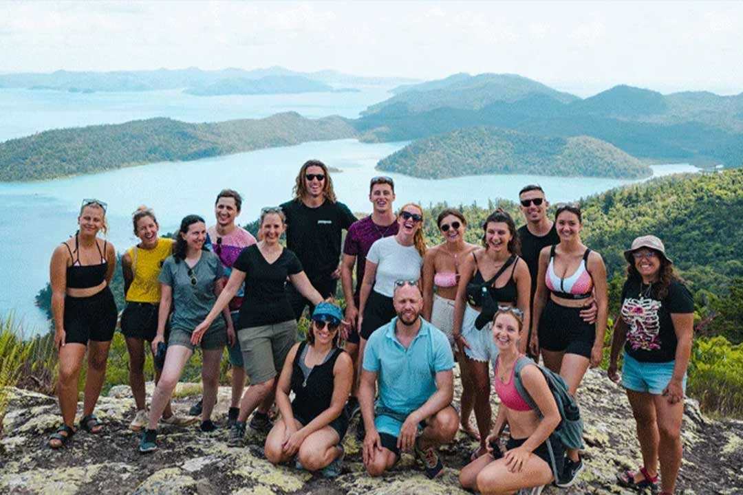 Guests-on-Whitsundays-Island-Lookout Prosail Guests at Whitsunday Peak Lookout